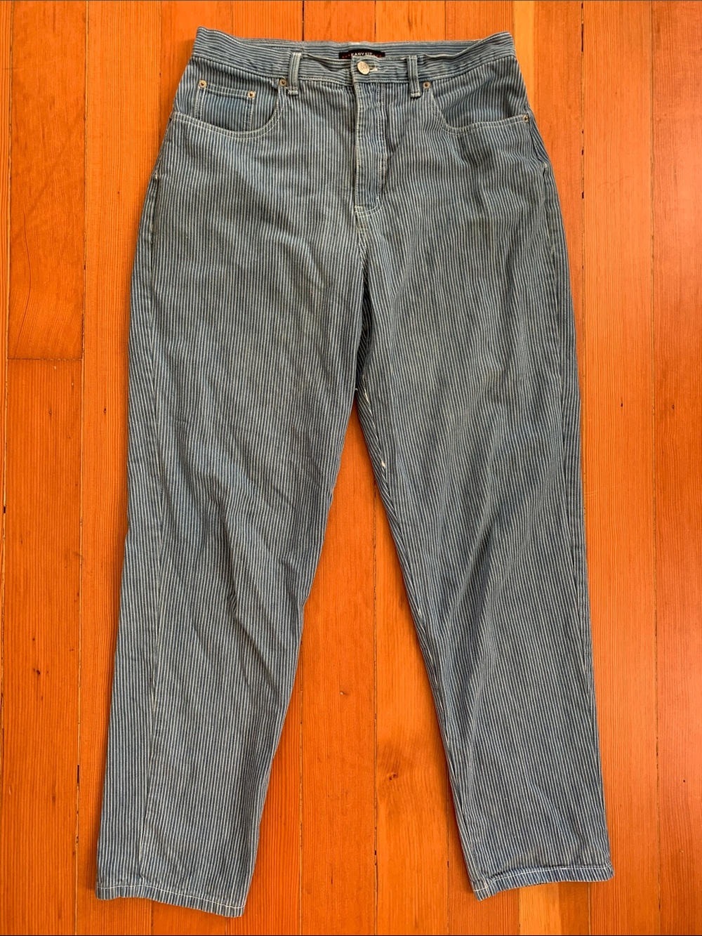 Vintage Bill Blass Blue rare Pinstripe High-Rise Jeans